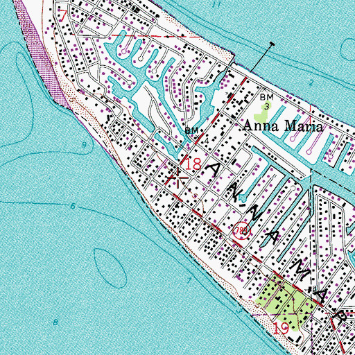 Topographic Map of Manatee County Sheriff's Office District 5 Anna Maria Unit, FL