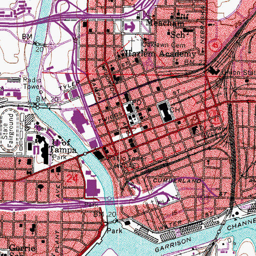 Topographic Map of Tampa Police Department Headquarters, FL