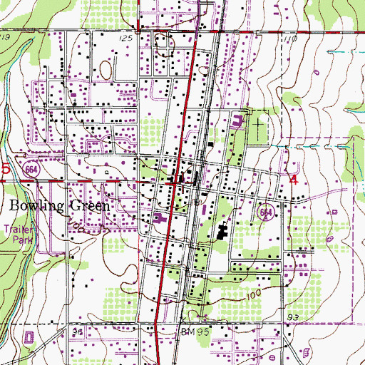 Topographic Map of Bowling Green Police Department, FL