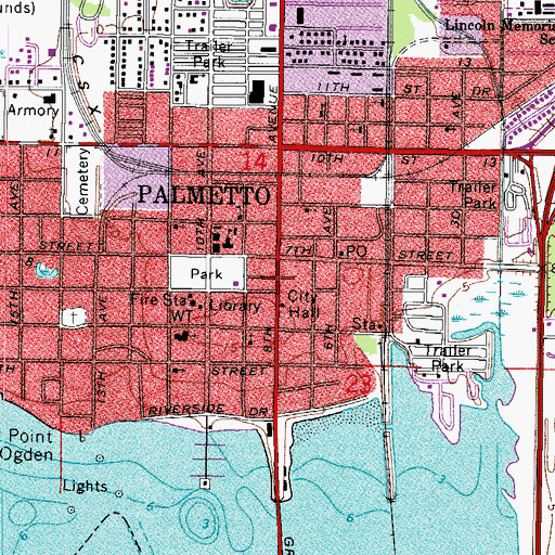 Topographic Map of Manatee County Sheriff's Office, FL
