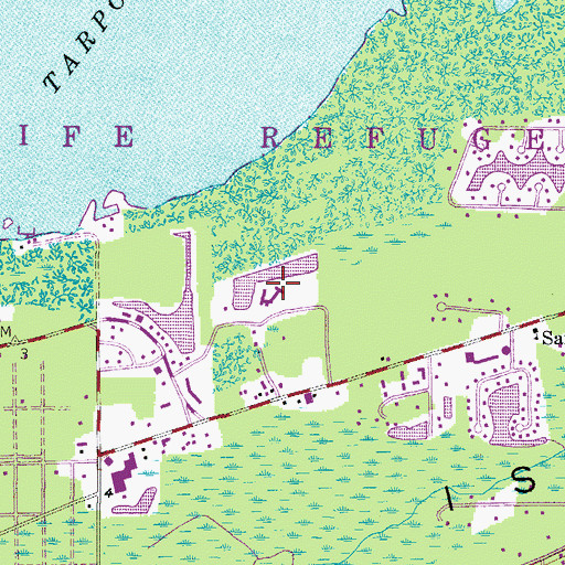 Topographic Map of Sanibel Police Department, FL