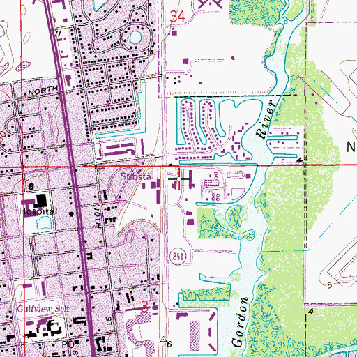Topographic Map of Naples Police Department, FL