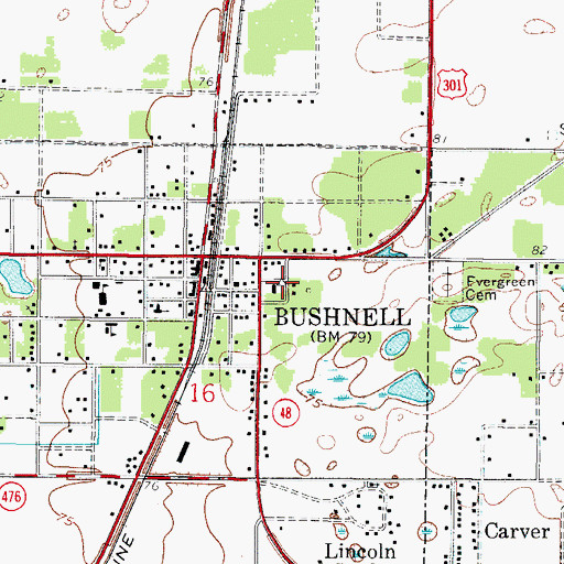 Topographic Map of Sumter County Sheriff's Office, FL