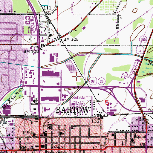 Topographic Map of Polk County Sheriff's Office Human Resources Division, FL