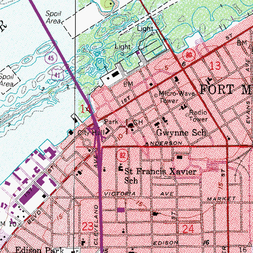 Topographic Map of Lee County Sheriff's Office, FL
