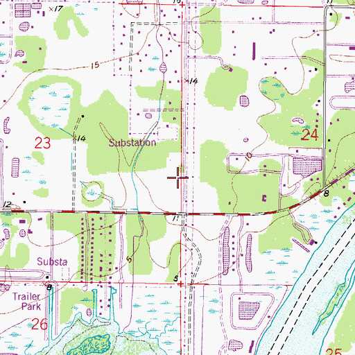 Topographic Map of Lee County Sheriff's Posse, FL