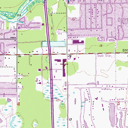 Topographic Map of Lee County Sheriff's Office Delta South District, FL