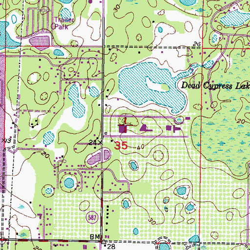 Topographic Map of Pasco County Criminal Court, FL
