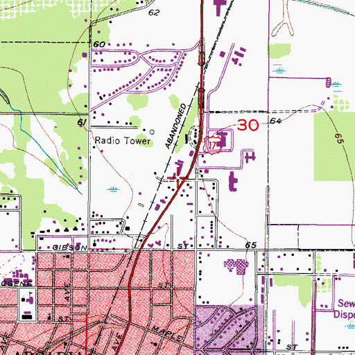 Topographic Map of Arcadia Police Department, FL