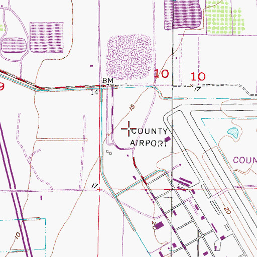 Topographic Map of Charlotte County Sheriff's Office District 3, FL