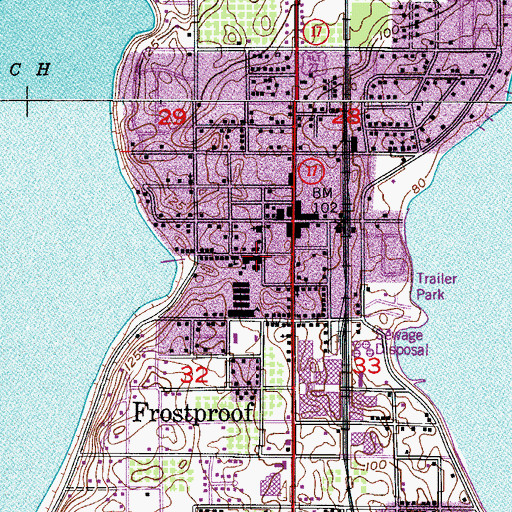 Topographic Map of Polk County Sheriff's Office Frostproof Station, FL