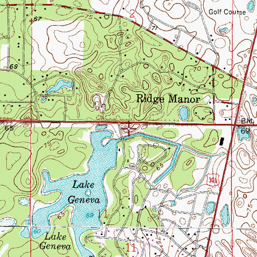 Topographic Map of Hernando County Sheriff's Office Eastside Substation, FL
