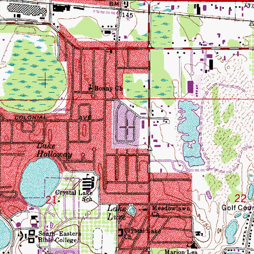 Topographic Map of Polk County Sheriff's Office Community Policing Unit, FL
