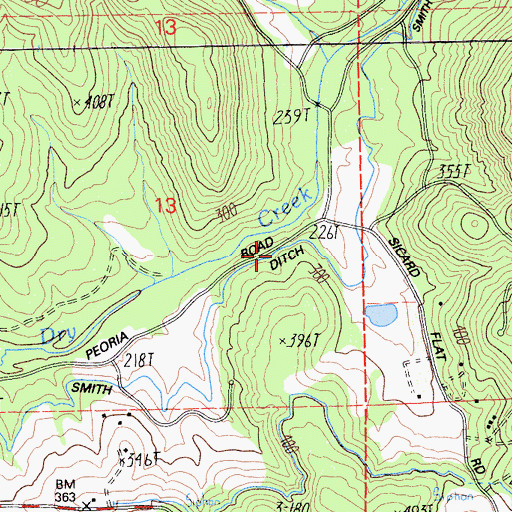 Topographic Map of Smith Bar Ditch, CA