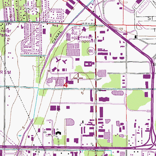 Topographic Map of Pinellas County Criminal Administration, FL