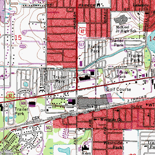 Topographic Map of Polk County Sheriff's Office Community Policing Unit, FL