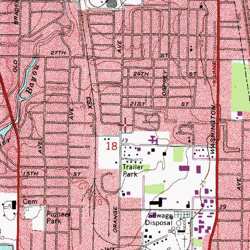 Topographic Map of Sarasota Police Department Substation, FL