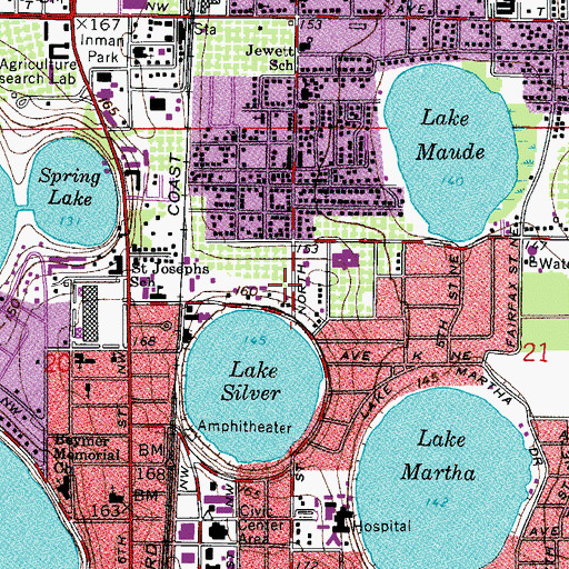 Topographic Map of Winter Haven Police Department, FL
