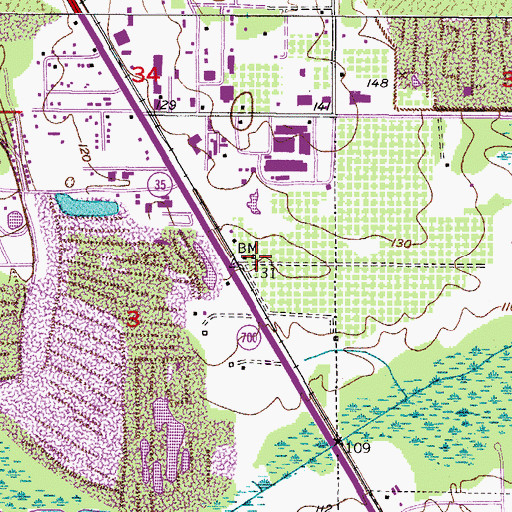 Topographic Map of Polk County Sheriff's Office - Southwest District, FL
