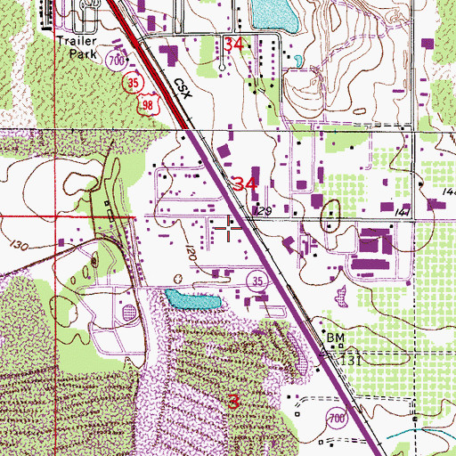 Topographic Map of Polk County Sheriff's Office, FL