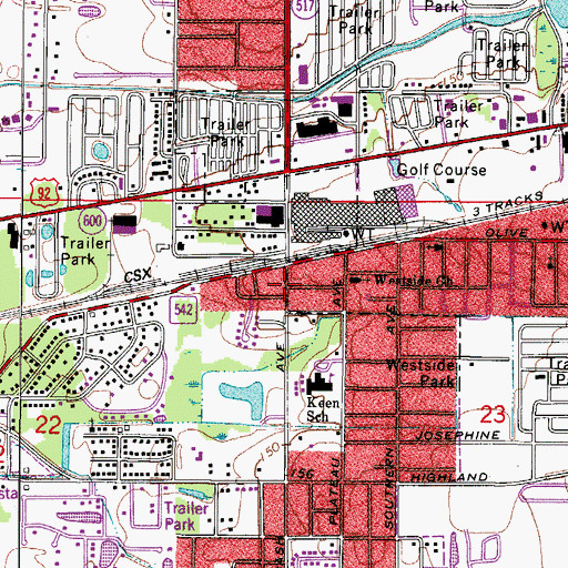Topographic Map of Polk County Sheriff's Office Community Policing Unit Elizabeth, FL