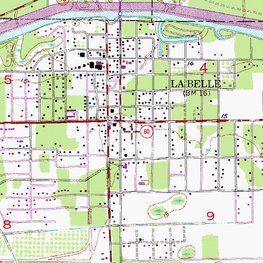 Topographic Map of Hendry County Sheriff's Office Main, FL