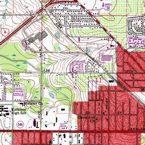 Topographic Map of Polk County Sheriff's Office Community Policing Unit West 10th Street, FL