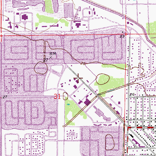Topographic Map of Lee County Sheriff's Office Bravo East District, FL