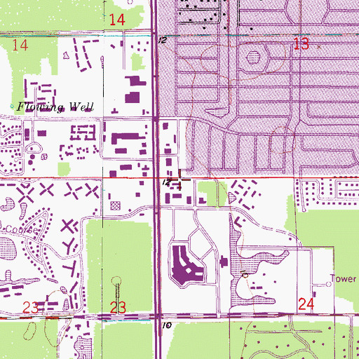 Topographic Map of Lee County Sheriff's Office Echo Central District, FL