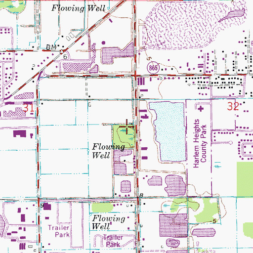 Topographic Map of Lee County Sheriff's Office Charlie West District, FL