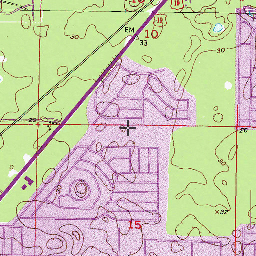 Topographic Map of Hernando County Sheriff's Office District 2, FL