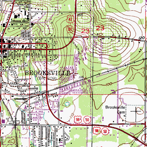 Topographic Map of Hernando County Sheriff's Office Hillside Estates SubstatHernando County Sheriff's Office Hillside E, FL
