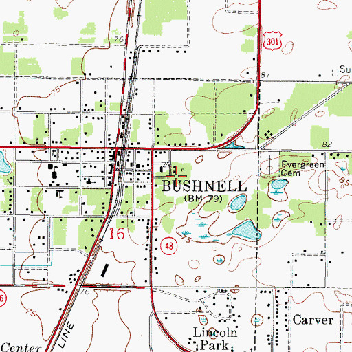 Topographic Map of Sumter County Sheriff's Office, FL