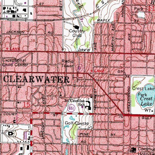Topographic Map of Clearwater Police Department Bicycle Team Patrol Office, FL