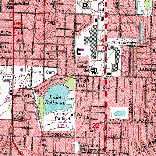 Topographic Map of Clearwater Police Department North Greenwood Patrol Office, FL