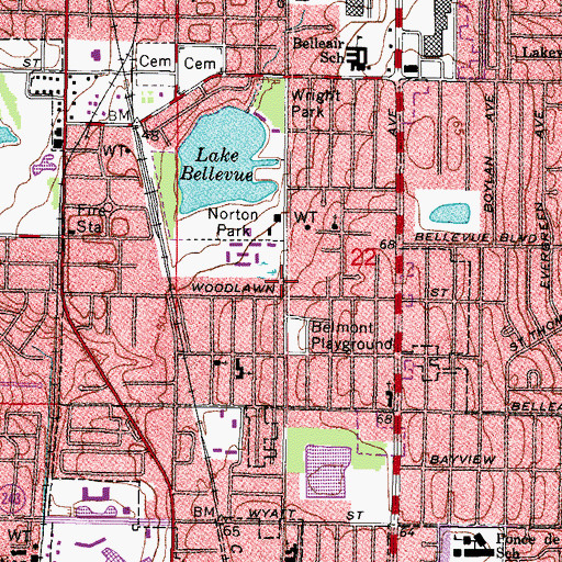 Topographic Map of Clearwater Police Department South Greenwood Patrol Office, FL