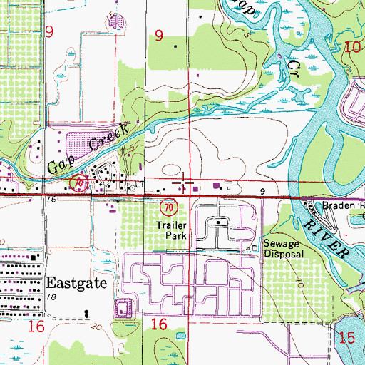 Topographic Map of Florida Highway Patrol Troop F Station, FL