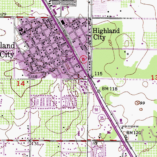 Topographic Map of Polk County Sheriff's Office, FL