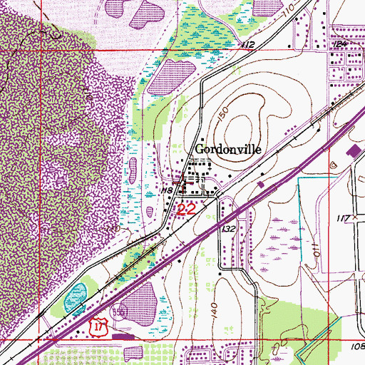 Topographic Map of Polk County Sheriff's Office - Community Policing Unit Gordonville, FL