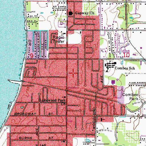 Topographic Map of Polk County Sheriff's Office - Community Policing Unit, FL