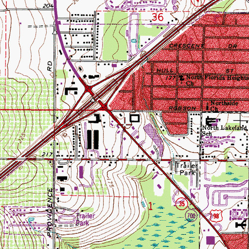 Topographic Map of Polk County Sheriff's Office Community Policing Unit North Florida, FL