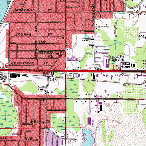 Topographic Map of Polk County Sheriff's Office - Community Policing Unit Crystal Lake, FL