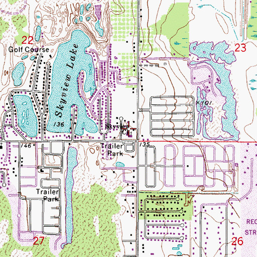 Topographic Map of Polk County Sheriff's Office Skyview COPS Station, FL