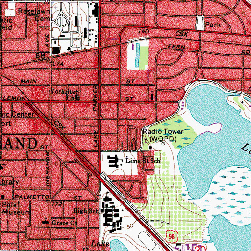Topographic Map of Polk County Sheriff's Office Community Policing Unit Sunray, FL