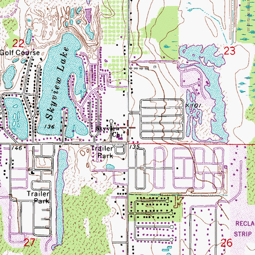 Topographic Map of Polk County Sheriff's Office Community Policing Unit Sunshine, FL