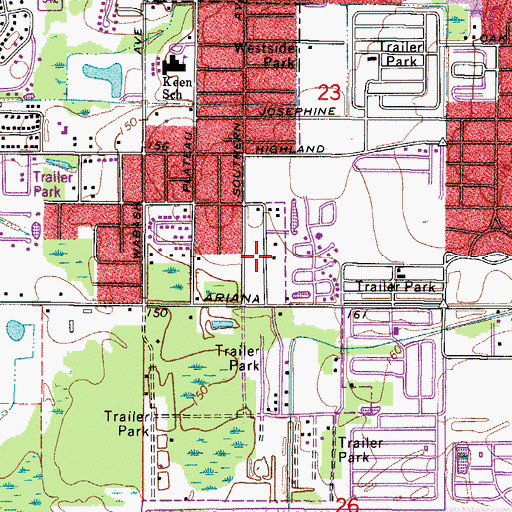 Topographic Map of Polk County Sheriff's Office Wabash COPS Station, FL