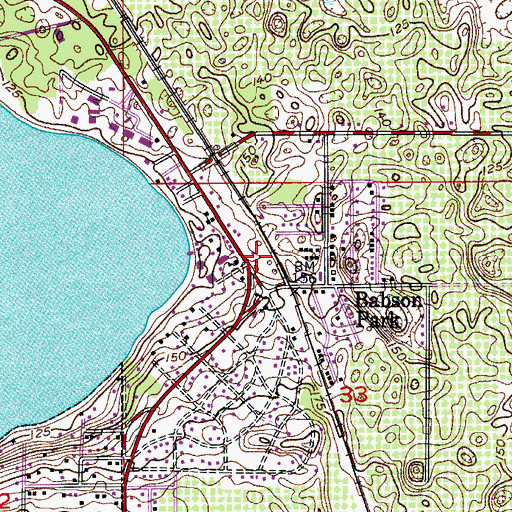 Topographic Map of Polk County Sheriff's Office - Community Policing Unit Babson Park, FL