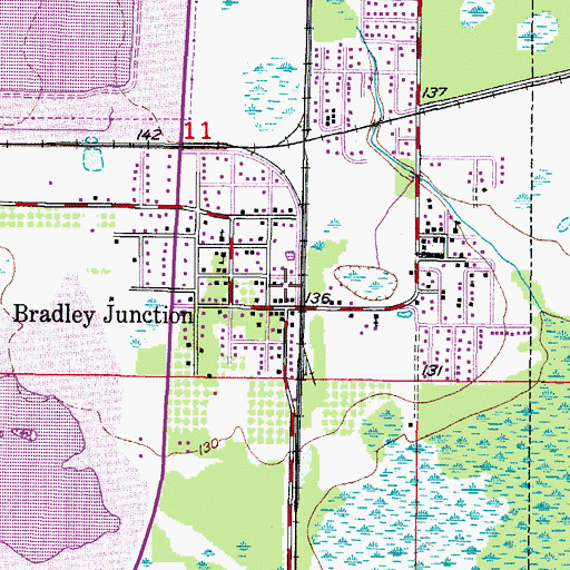 Topographic Map of Polk County Sheriff's Office - Community Policing Unit Bradley, FL