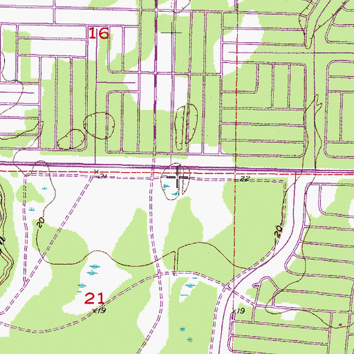 Topographic Map of North Port Police Department, FL