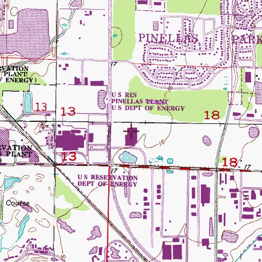 Topographic Map of Pinellas County Schools Police Department, FL